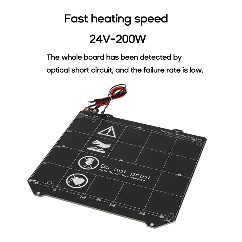 GR Aluminum 24V Heated Bed Hotbed Upgraded with Hotbed Wire Cable Line for Prusa MK52 MK2.5 MK3 MK3S MK3S +