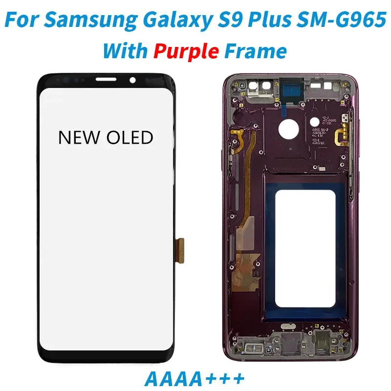 New Super OLED S9+ Plus Display For SAMSUNG Galaxy S9 PLUS G965F G965 LCD Display+ Touch Screen Digitizer Assembly with frame