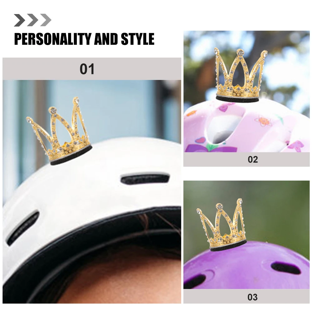 

2pcs Crown Decoration Silver Motorcycle Accessories for Women Accessory For Women Bike Rhinestone Crown
