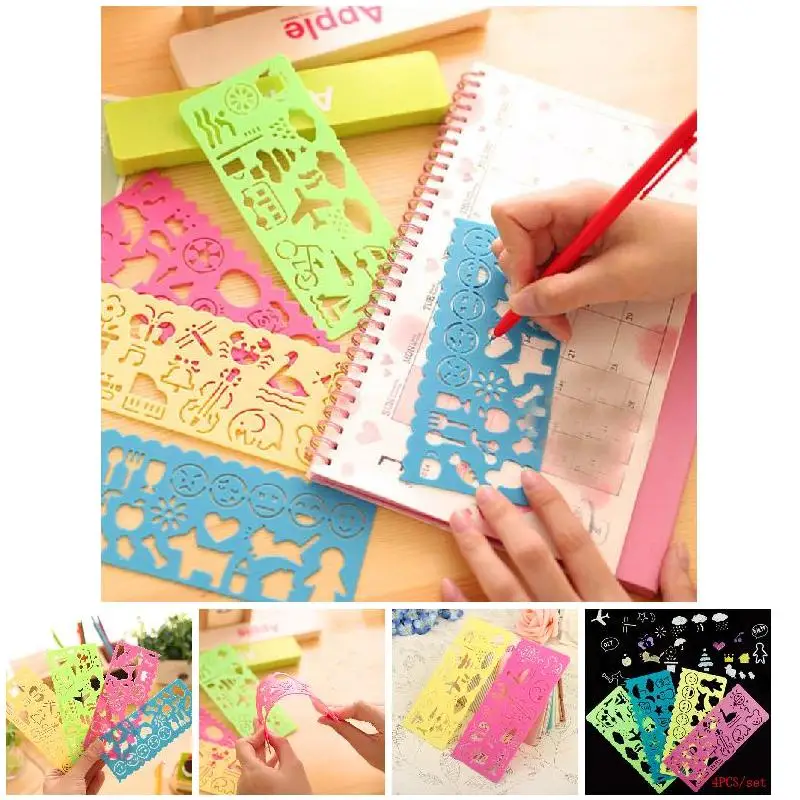 4 stks/set Geometrische Liniaal Leren Dier Opstellen Gereedschappen Briefpapier Voor Studenten Kinderen Tekenspeelgoed Geschenken Gdeals