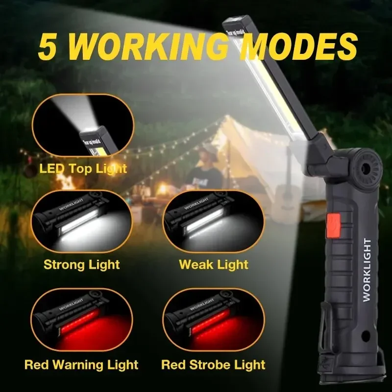 Rechargeable LED Work Lights with Magnetic Base, °Rotation,Versatile Lighting for Repairs, Outdoors for Men Rechargeable light