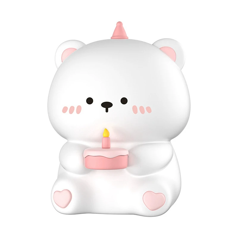 

1 Piece Bear Lights For Bedroom, White About 9.2X10.4X12cm Gifts For The Rechargeable Touch Lamp Is 3 Levels Brightness