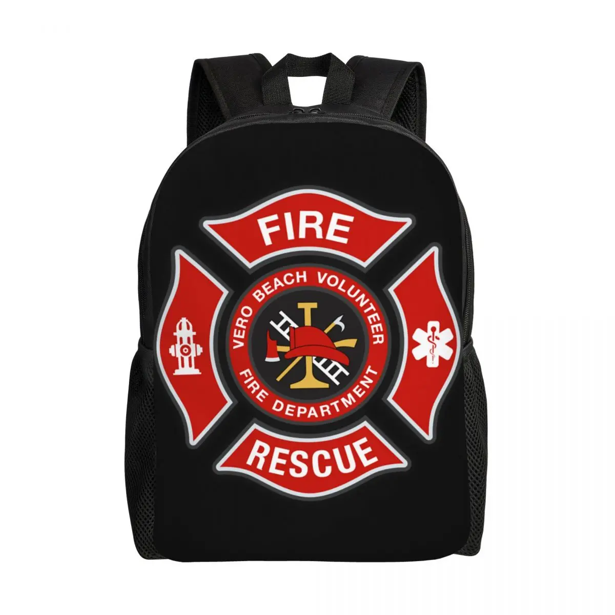 Custom Fire Rescue Firefighter Backpacks Women Men Casual Bookbag for College School Bags