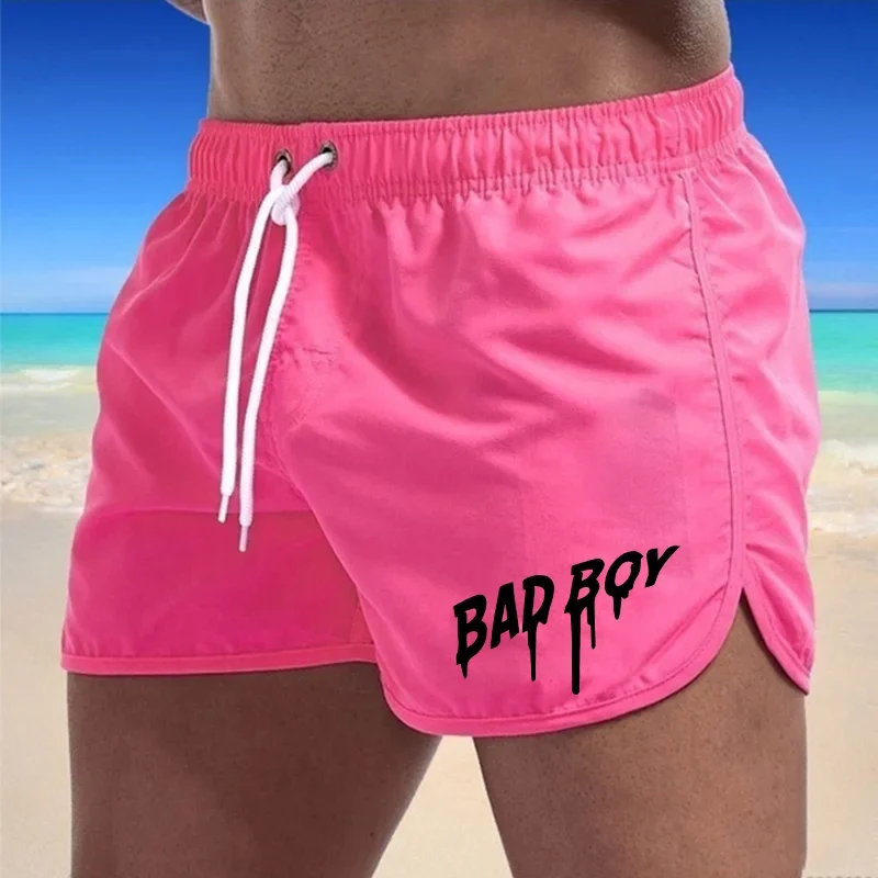 Man Beach Shorts Surfing Daily Quick Dry Drawstring Fashion Casual Summer Hot Sales Fitness Printing 2024 Sport Simplicity Men\'s