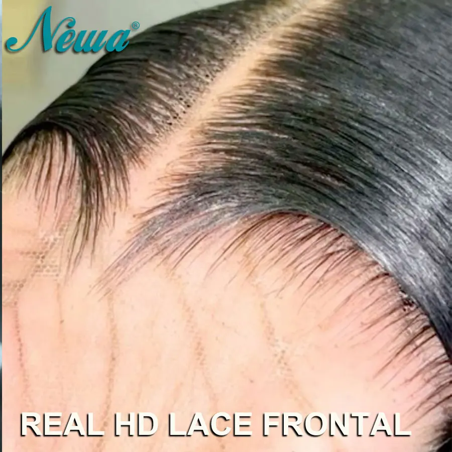 

Newa Hair Plucked Hairline 13X6 HD Lace Frontal Straight Human Hair 13x4 Frontal Body Wave 5x5 6x6 9x6 HD Lace Closure Melt Skin