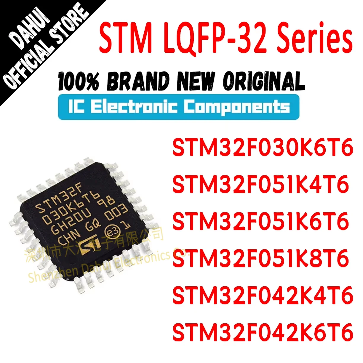 

New STM32F030K6T6 STM32F051K4T6 STM32F051K6T6 STM32F051K8T6 STM32F042K4T6 STM32F042K6T6 STM32F STM IC MCU Chip LQFP-32 In Stock