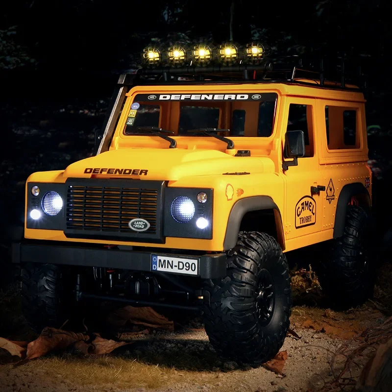 

MN98 1/12 Defender Upgraded Remote Control Car Full Scale with Roof Light Outdoor 4WD Climbing Car Simulation Model Toy Gift