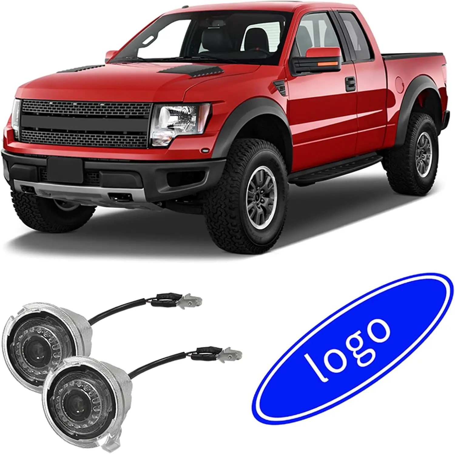 

Проектор логотипа HD LED для боковых зеркал Edge/Explorer/F150/Ranger, 3D лазерный проектор-подсветка с эффектом тени