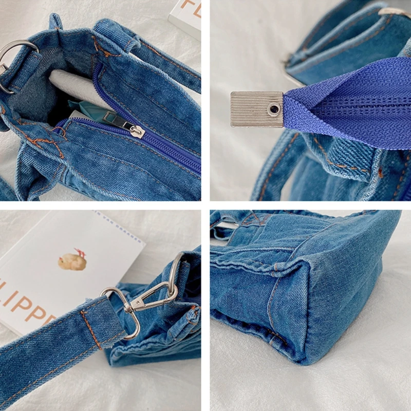 Bolsa feminina pequena jeans bolsa ombro mensageiro bolsa crossbody bolsa verão