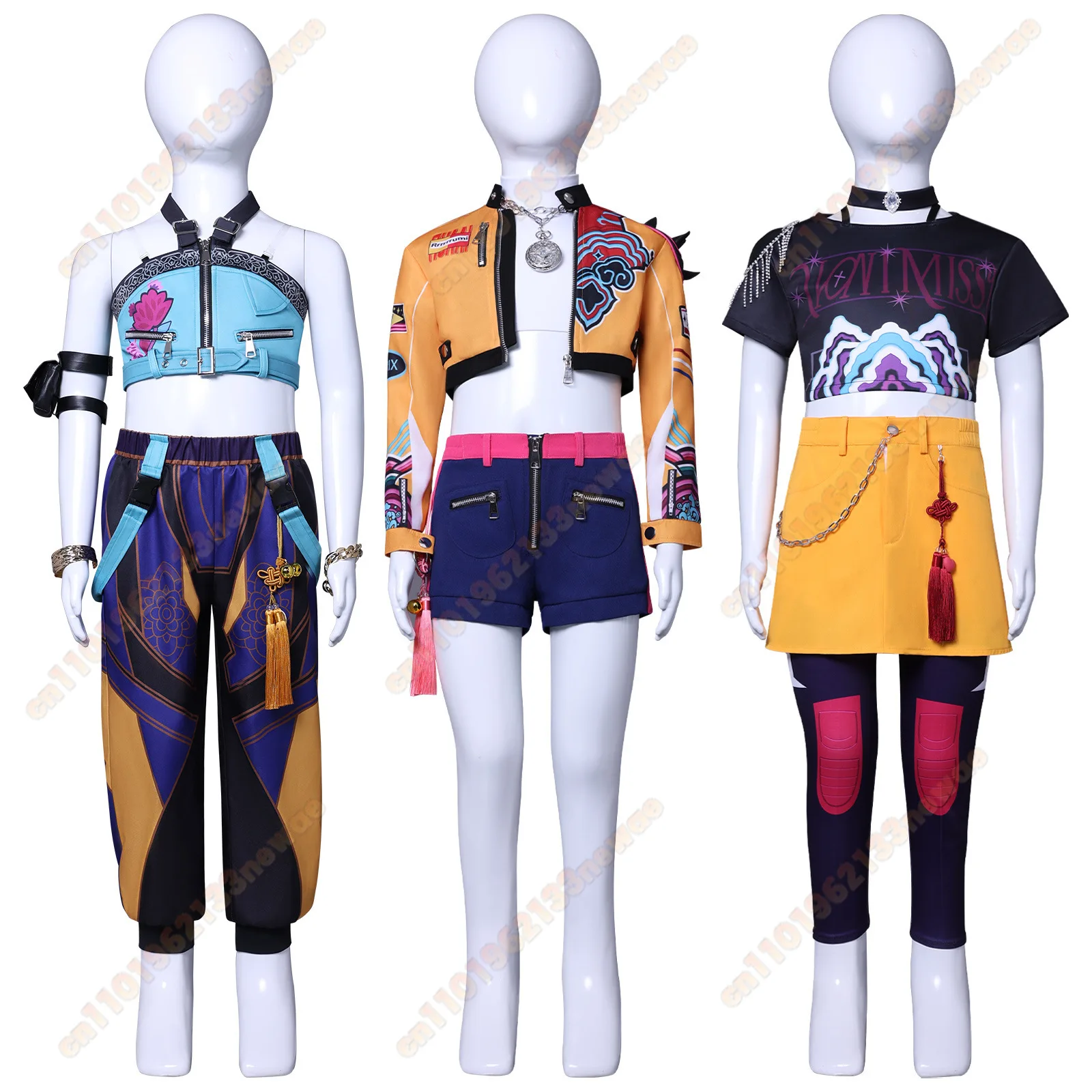 

Kids Girls Rumi Zoey Mira Cosplay KPop Demons Hunter Costume Outfits Cartoon Children Roleplay Suits Halloween Carnival Party