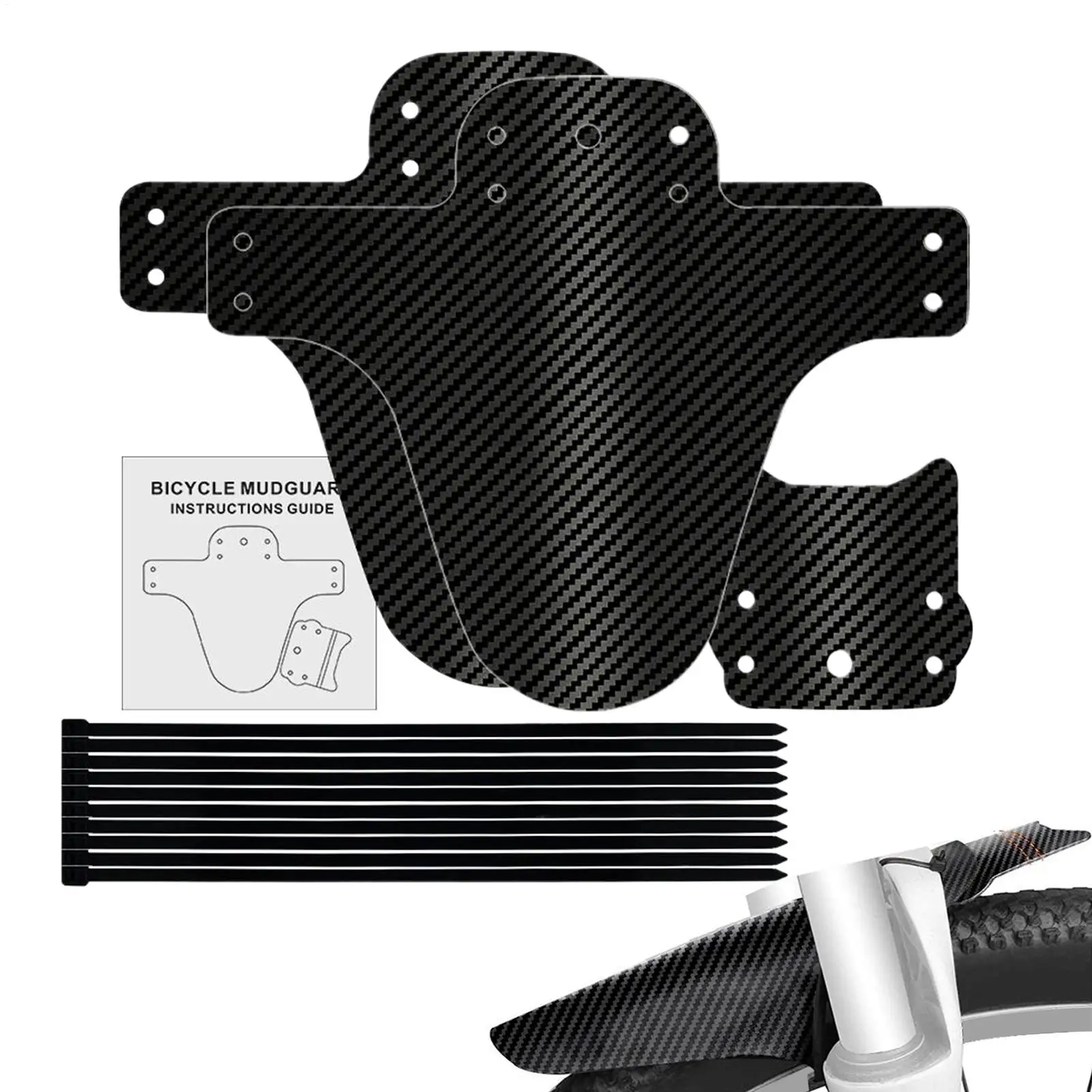 

Защита для горного велосипеда из углеродного волокна, передняя и задняя защита от грязи для дорожных гравийных троп на открытом воздухе, средства защиты для городских гонок