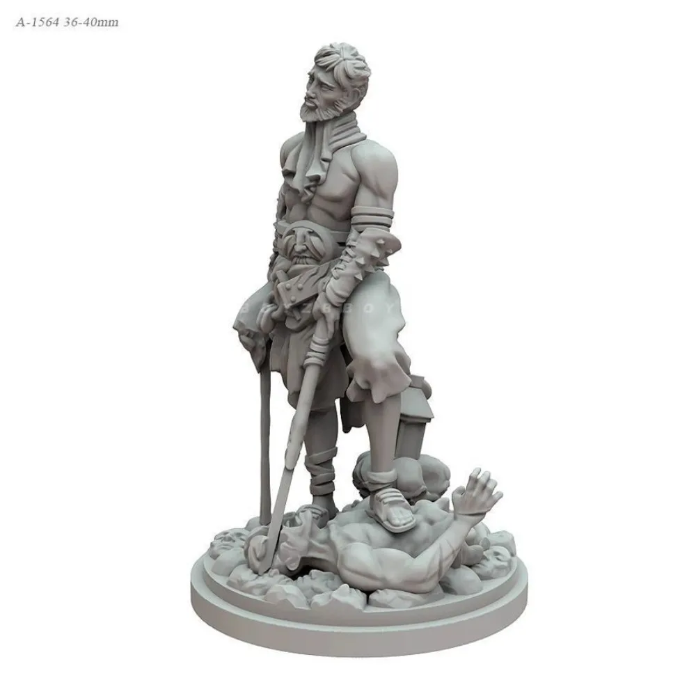 38mm Beauty Soldie Barbarian Gladiator 3D Printed Resin Model DIY Coloring Self-assembly Model Miniatures