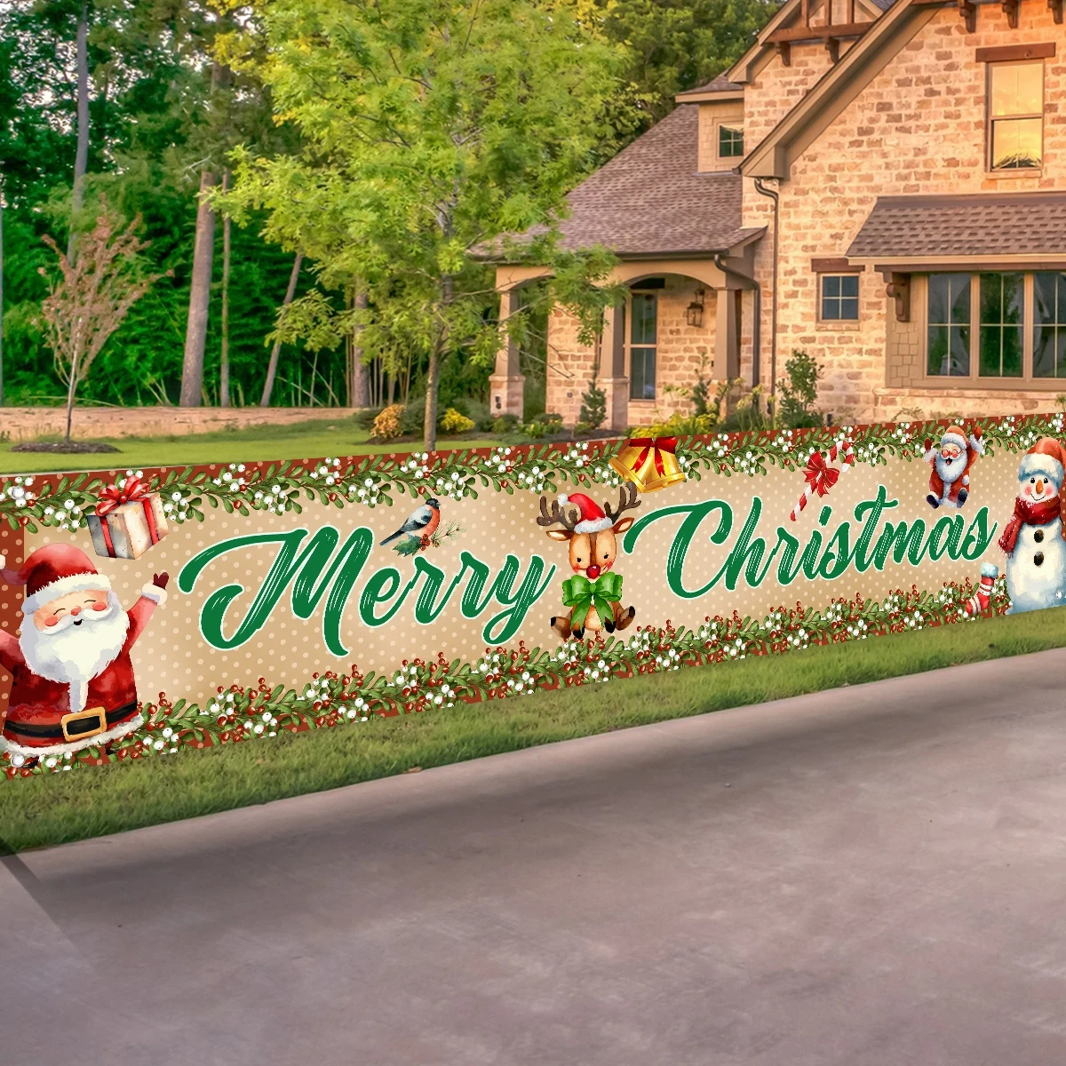 Christmas Outdoor Banner Merry Christmas Decorations For Home 2024 Navidad Kerst Xmas Decor Noel Kerst Happy New Year Gift 2025