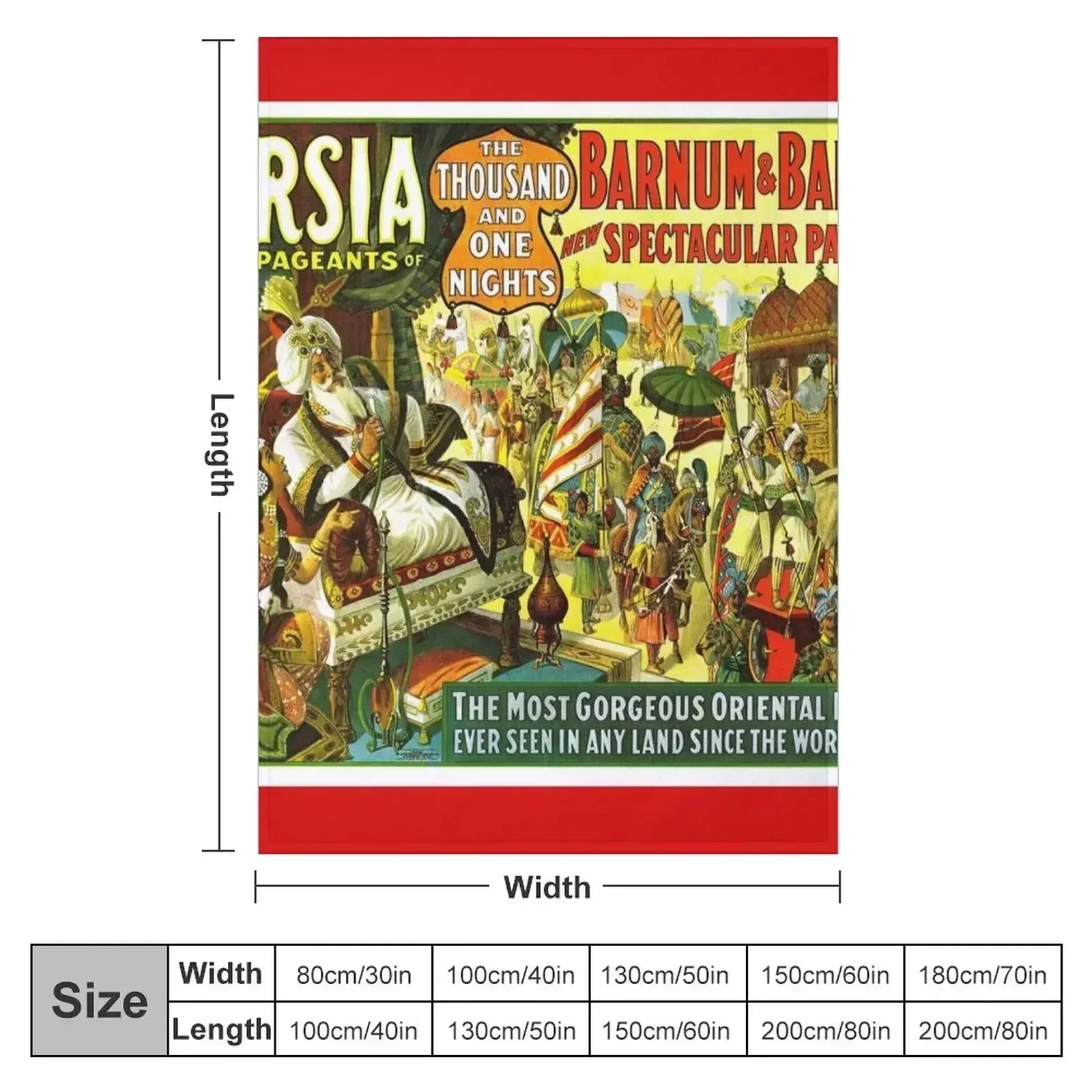 BARNUM and BAILEY CIRCUS : Vintage Persia Spectacular Print Throw Blanket Baby Hairy christmas decoration Picnic Blankets
