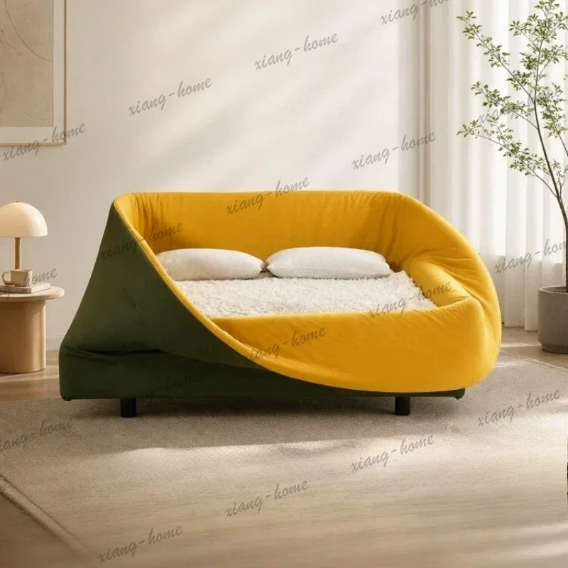 FG 180x200cm Fabric Bird Nest Bed, Double Isolation Design Parent-Child Bed Ins Style Floor Bed for Bedroom interior furniture