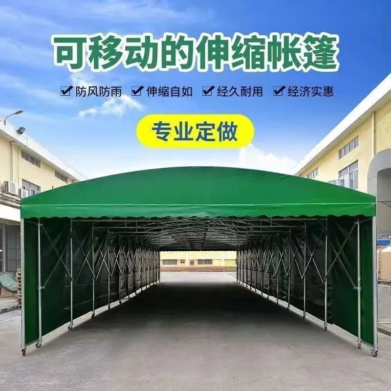 Thickened mobile push-pull canopy large outdoor activity tent warehouse food stall night market canopy retractable sunshade