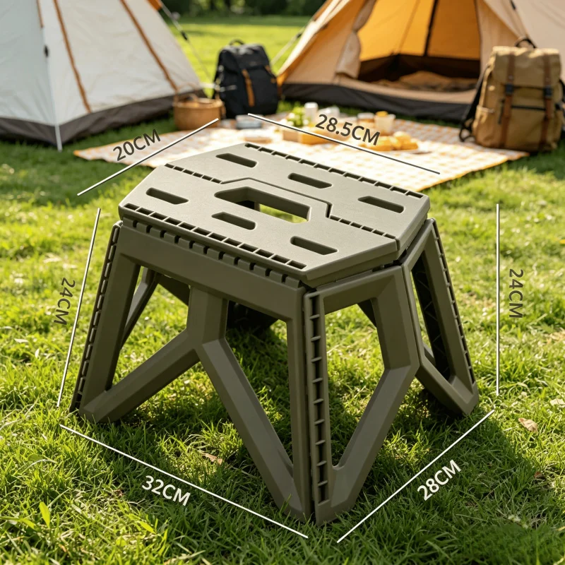 

Portable Folding Outdoor Stool, High Load Bearing Durable Small Chair for Fishing Beach Camping Gray