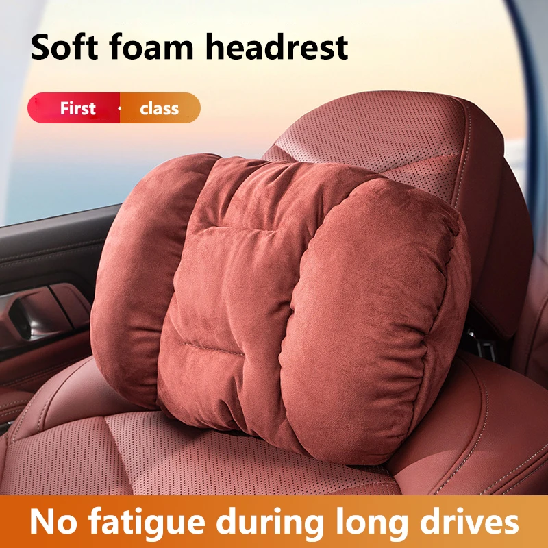 Plush Car Headrest High-end Waist Cushion Comfortable and Warm Car Neck Protection Pillow Winter Version Seat Accessories