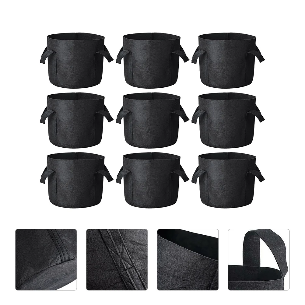 

9pcs Felt Grow Pouch Garden Nursery Bag Vegetable Growing Bag Herb Container Felt Planter For Indoor Outdoor Use