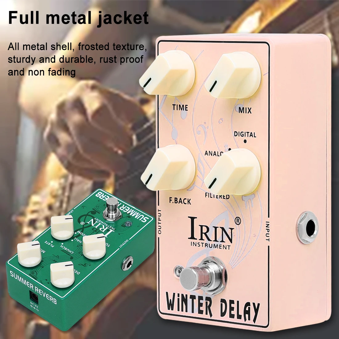 IRIN تأثير الغيتار الدواسات الصيف عكس/تأخير الشتاء مع سجادة ضد الإنزلاق سلسلة أداة الغيتار دواسة تأثير أجزاء الملحقات