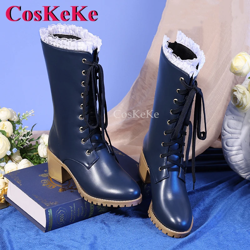 Coskeke Parfümeur/Vera Nair Schuhe Cosplay Spiel Identität v Mode Universal Mid-Calf Stiefel Party Rollenspiel Zubehör 36-39 Größe