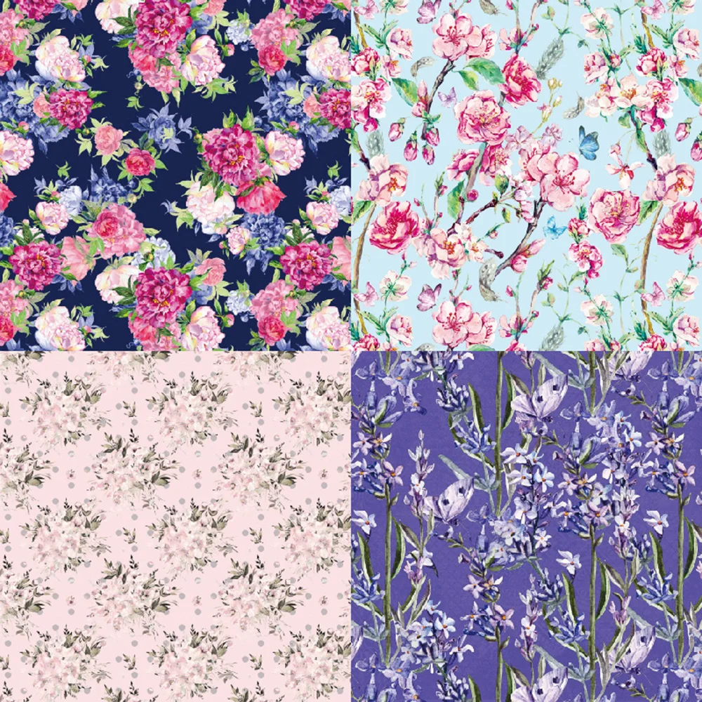 12 Sheets Full Of Flowers Background Paper Flower Theme Hand Account Scrapbooking Material DIY Album Scrapbook Paper