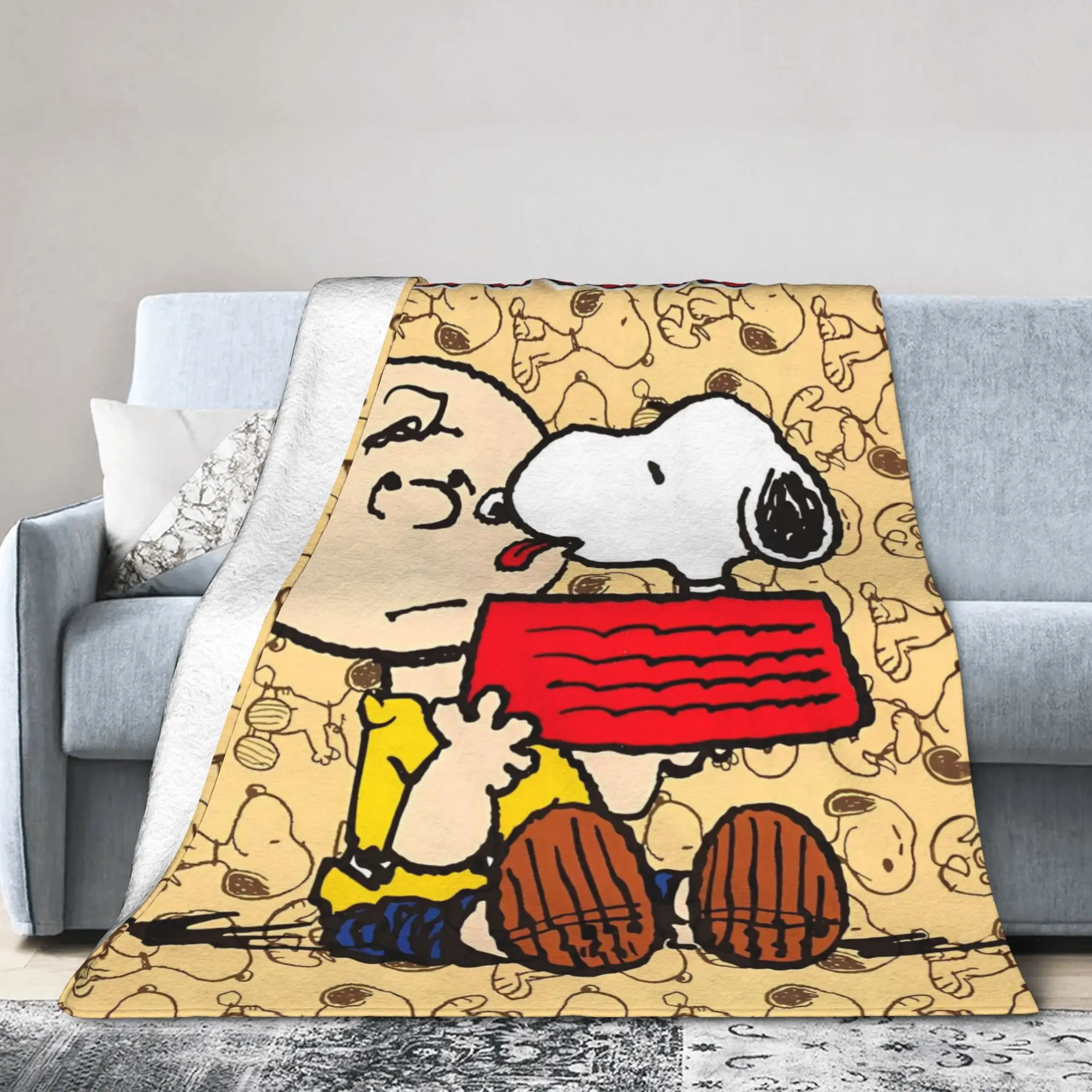 

Одеяло с рисунком Снупи, флисовое летнее портативное супер теплое одеяло для постельного белья, дивана, покрывала