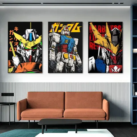 Frameless Gundam Decoration Poster Mobile Warrior Unicorn Comic Mural Anime Surrounding Bedroom Entrance Hanging Painting