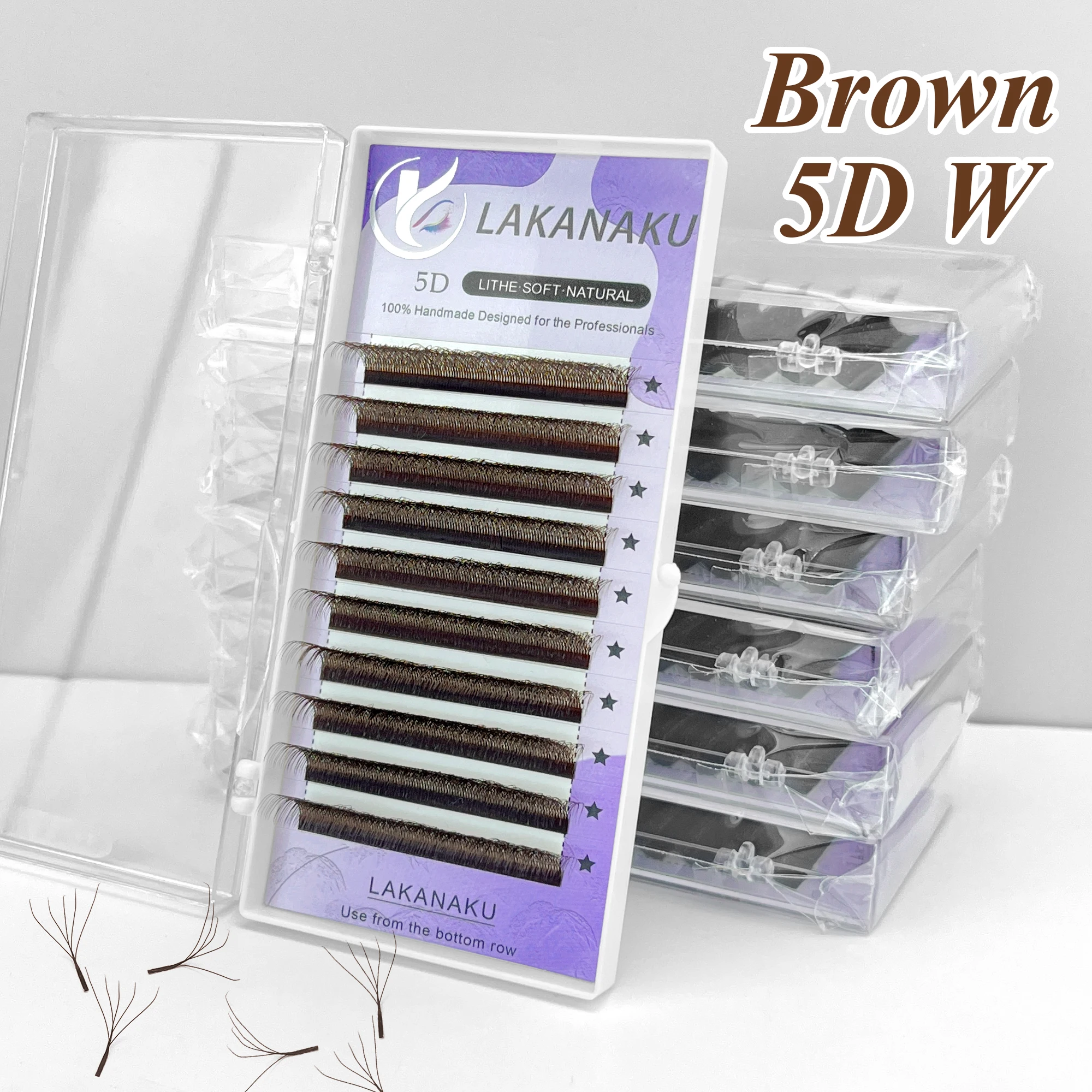 LAKANAKU M Curl Brown 5D W Sty - Eyelash Extension Volume Styles 评论和价格
