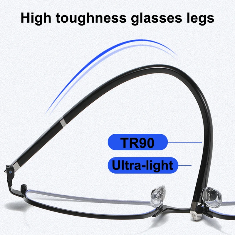Titan legierung Progressive Photochrome Lesebrille Frauen Männer Multi Fokus Anti Blau Licht Anti-blau licht Hyperopie Brillen – Detail 8