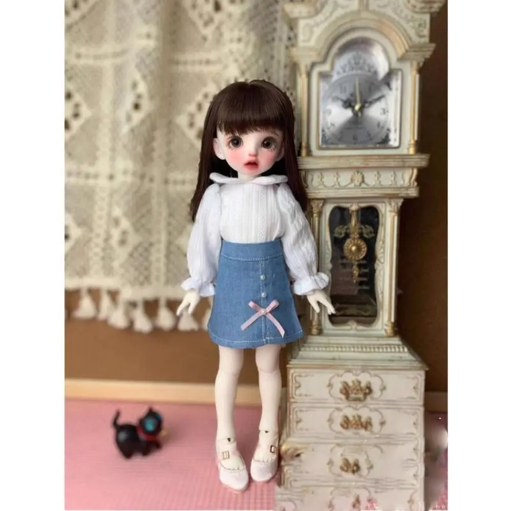 Chemisier blanc à manches longues/courtes, mignon, accessoires de mode, pantalons citrouille, vêtements faits à la main pour poupées 1/6 BJD 30cm
