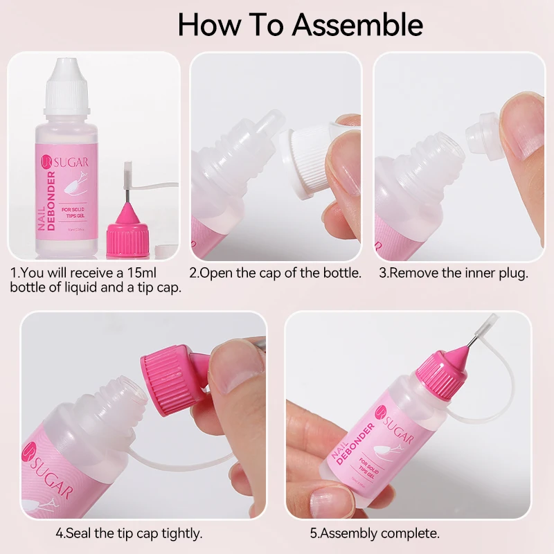 UR SUGAR 15ml Remover For Solid Tips Gel False Nail Tips Solid Adhesives Gel Remover Press On Nails Gel Fake Tips Remover Tools image 6