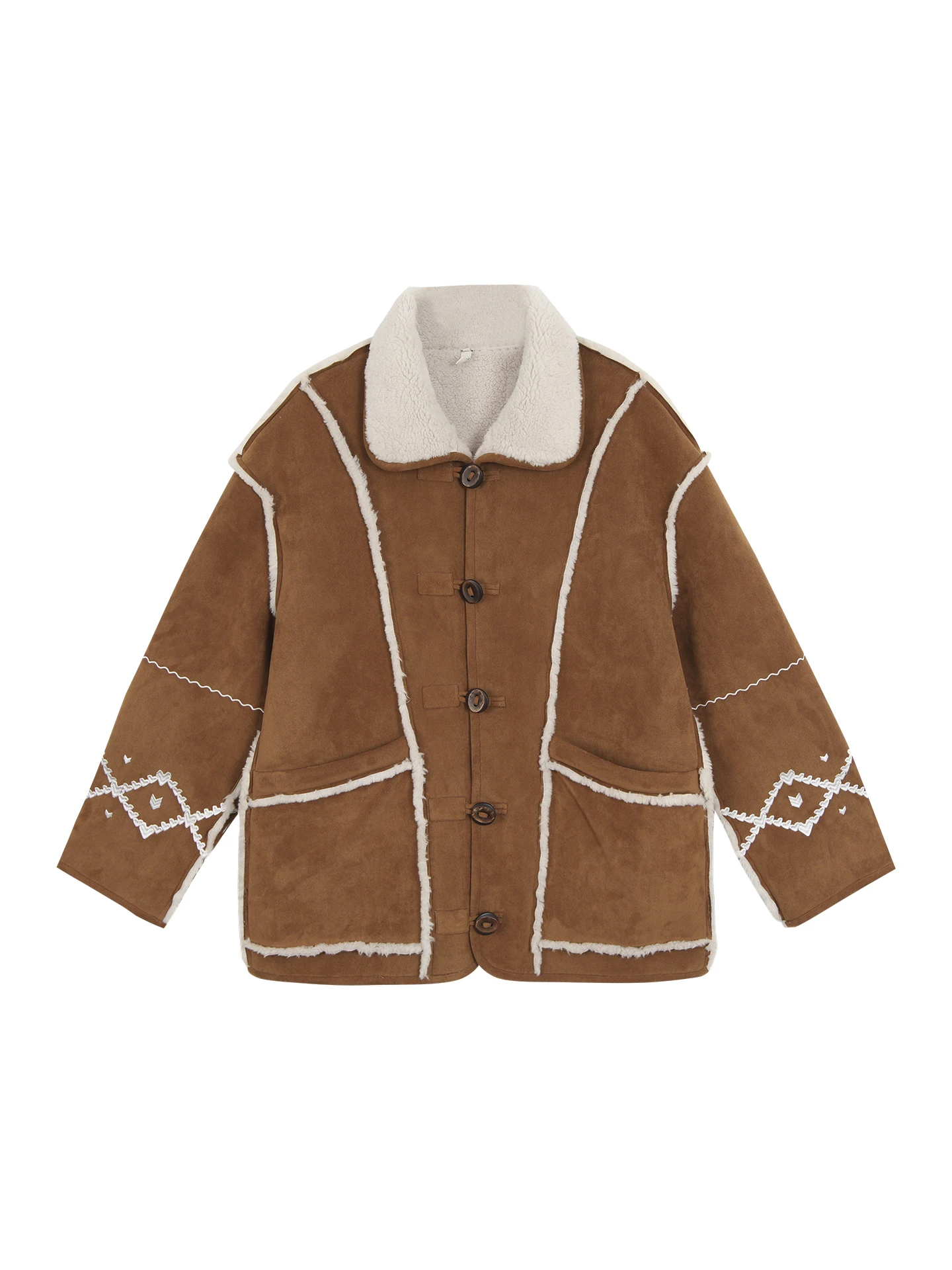 Rouge Celebri agneau fourrure Jaet femmes décontracté coton manteau couleur café coton rembourré beau et attrayant ort vêtements d'extérieur