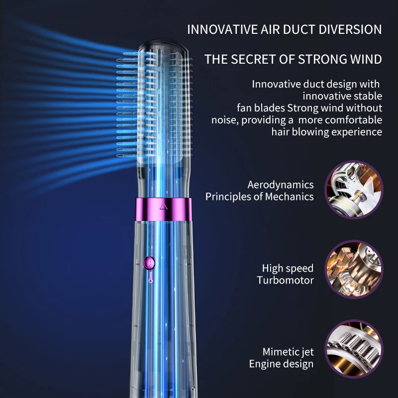 KS-Q7Hot Air Comb, Multi-purpose Hot Air Comb with Five Functions, a Variety of Convenient Functions Make Everyone More like