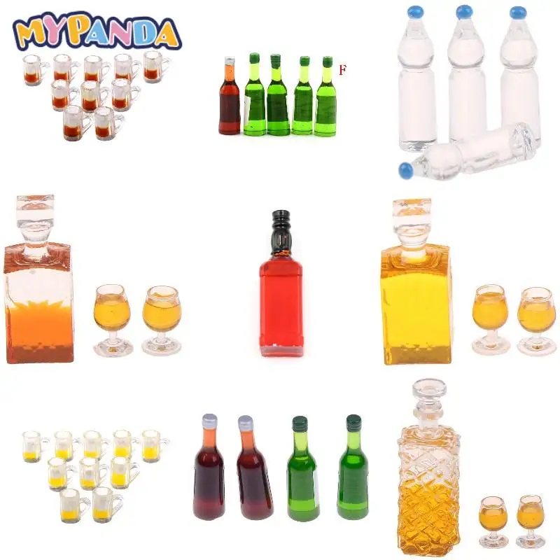 

16 Styles 1/12 Miniature Whiskey Bottle Wine Bottle Dollhouse Accessories Mini Resin Bottle Simulation Model Toys For Doll House