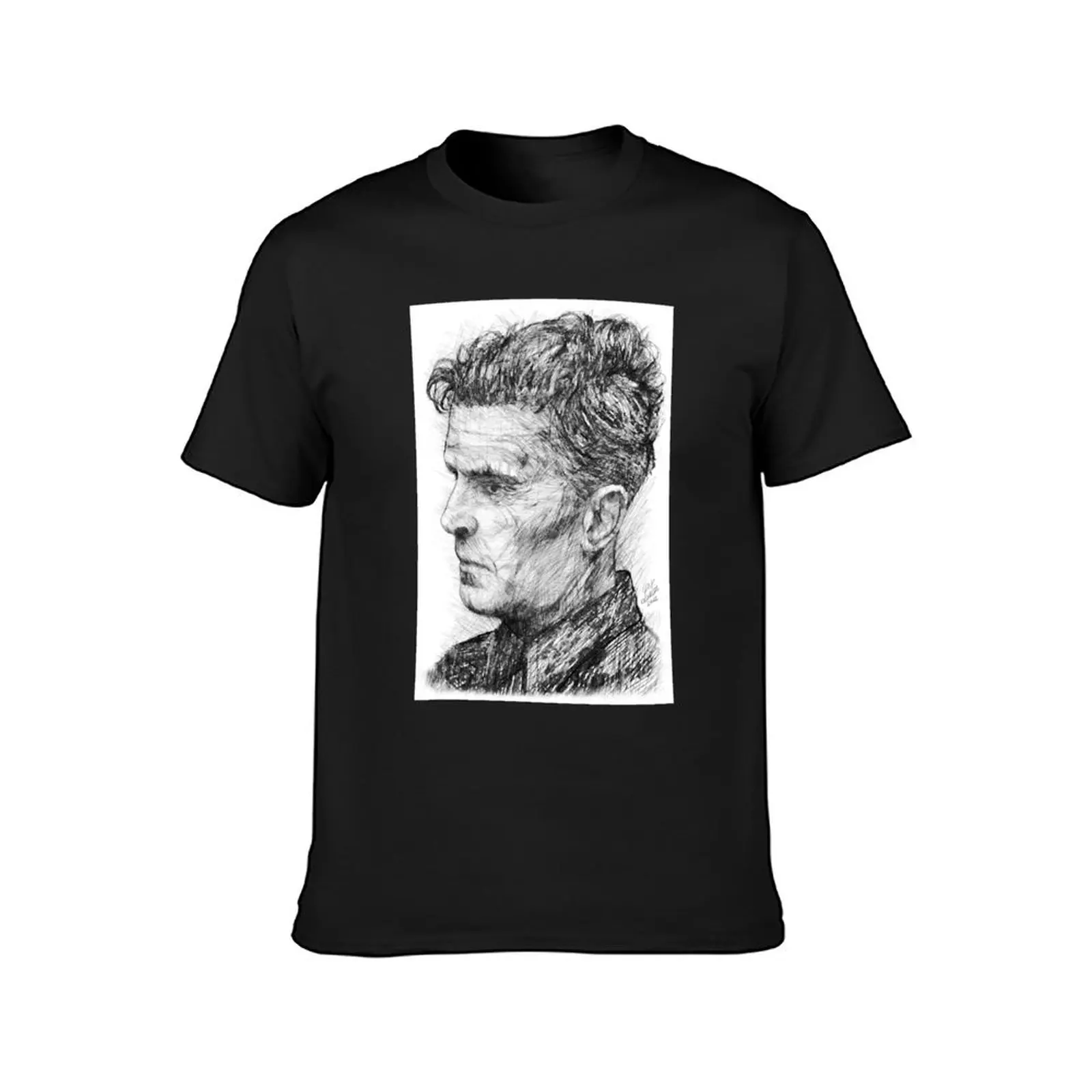 LUDWIG WITTGENSTEIN pencil portrait .1 T-Shirt for a boy anime heavyweights men clothing