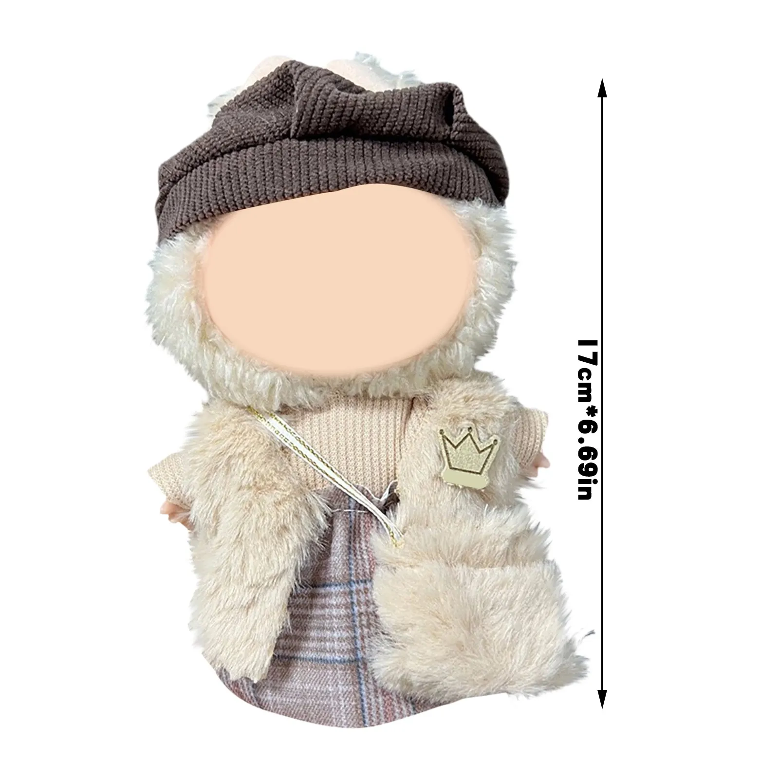 Cute Mini Plush Doll'S Clothes Outfit Only Clothing Accessories For 17cm Labubu Dolls Sweater Hoodie Clothing Diy Kids Gifts