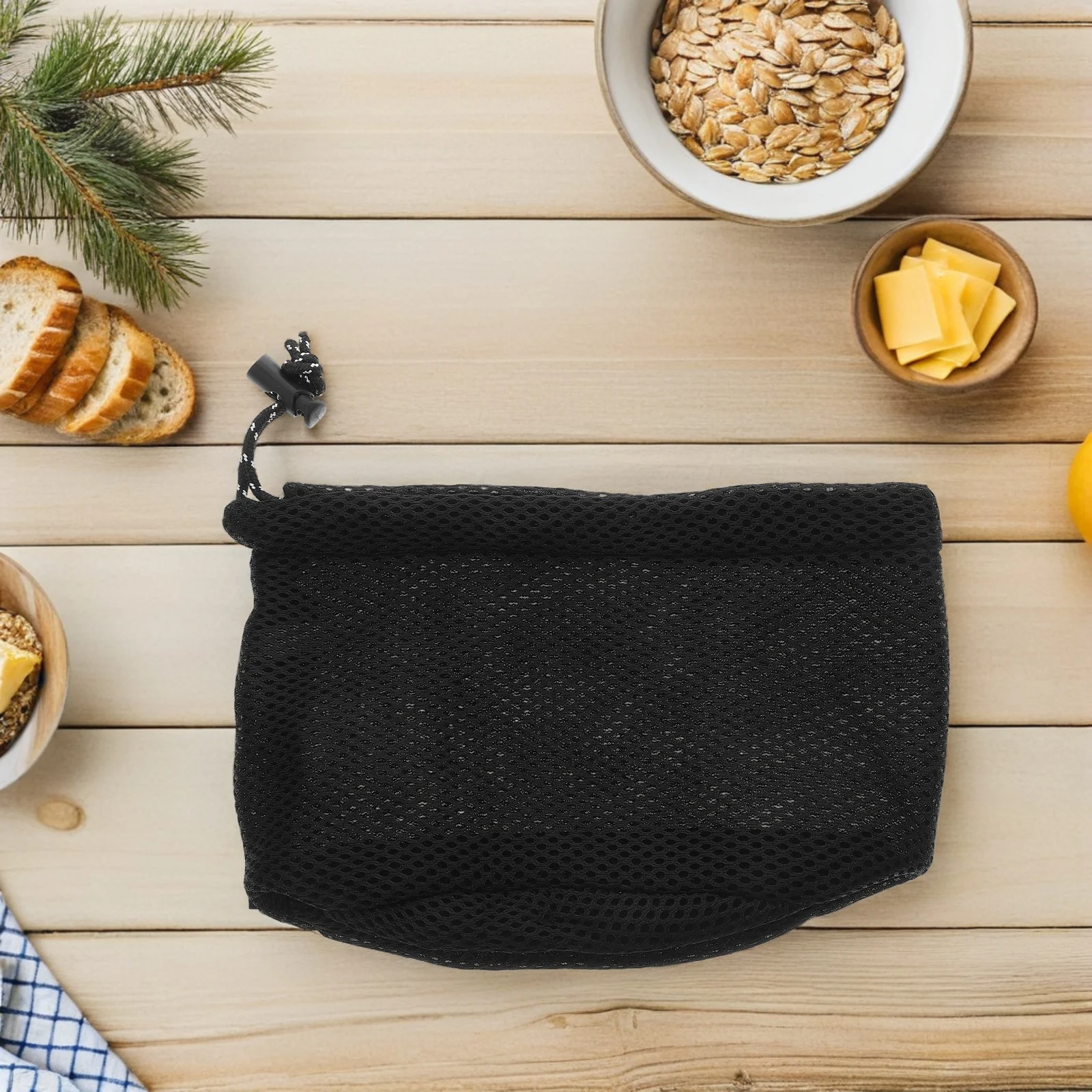 

4Pcs Outdoor Camping Mesh Storage Bags Round Bottom Drawstring Organizer Foldable Breathable Pouch for Travel Hiking