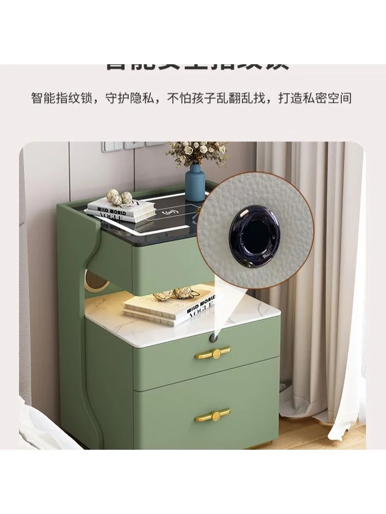 Smart bedside table Hidden anti-theft safe Multifunctional bedroom storage cabinet