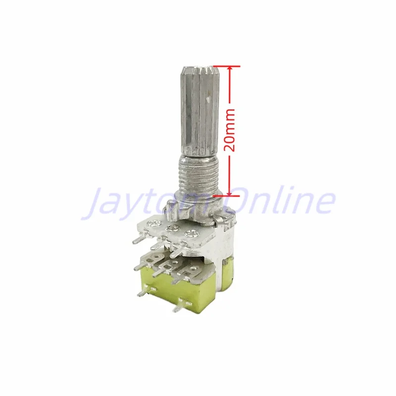 2pcs 12 Type R125G 8 Pins Duplex Potentiometer Stereo Channel With Switch B50K B503 Volume Speaker Power Amplifier Handle 15mm
