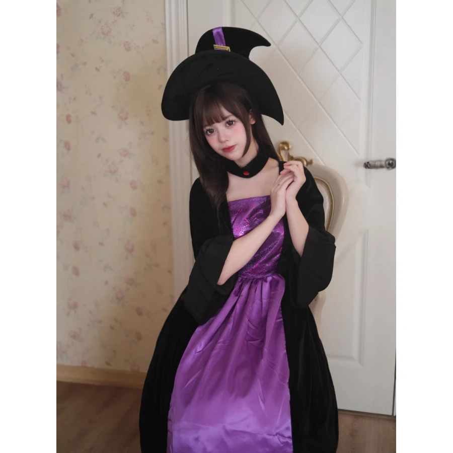 loween Witch Costume Adult Role-plang Nightclub Bar Stage Performance Dr Ele Fem Wizard Outfit Par Attire