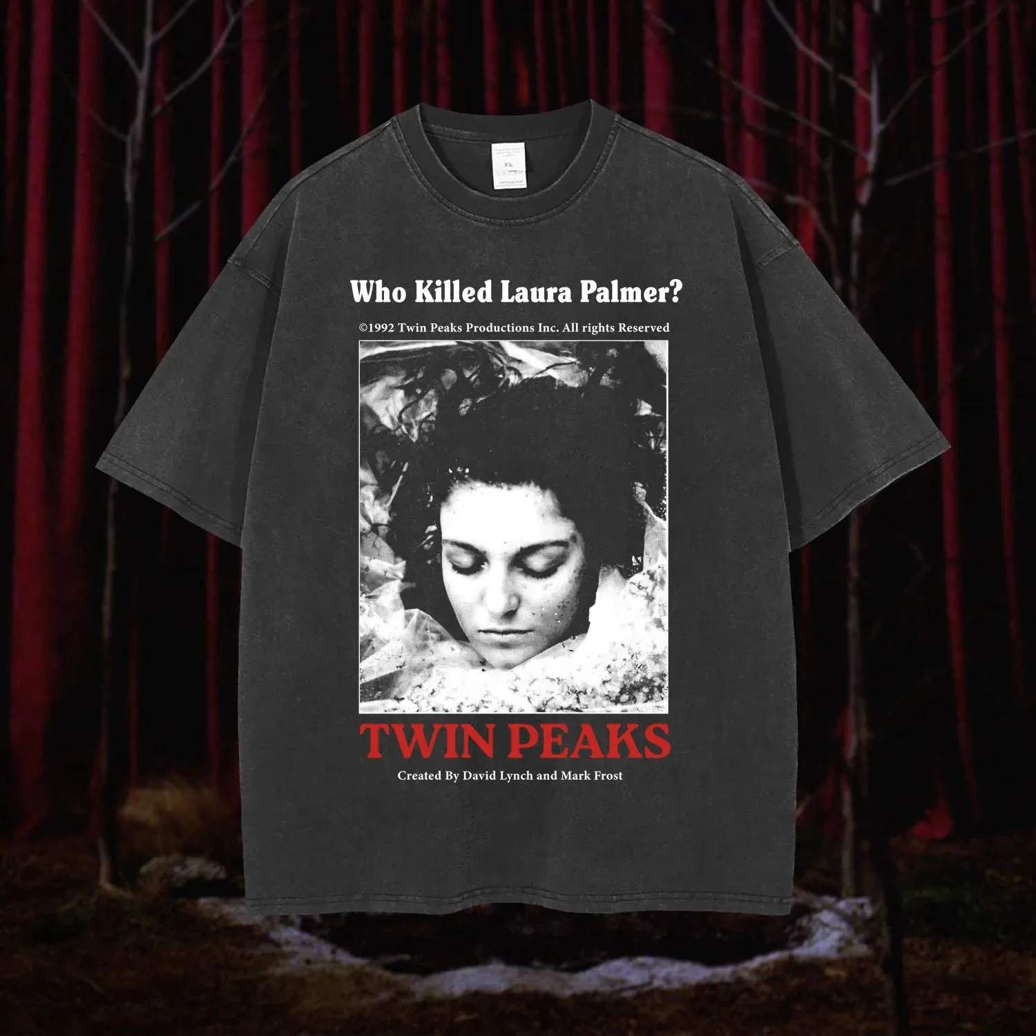 Classic TV Twin Peaks Still Graphic Print T-shirt Men Women Short Sleeve Oversized Top Retro Washed O-neck Cotton Summer New Tee