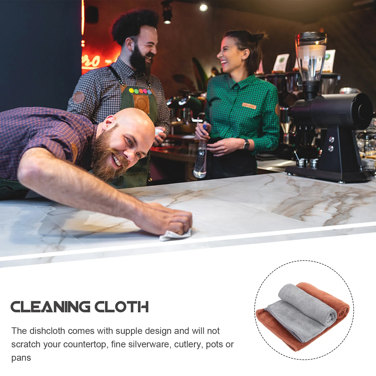 

4Pcs Cleaning Cloth Premium Microfiber Kitchen Towels Coffee Bar Dish Rags Countertop Cleaning Cloths Reusable Washable