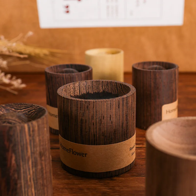 Reiner Massivholz-Aromatherapie-Diffusor für Ätherische Öle - Kompakter Duftspender für Schreibtisch & Auto
