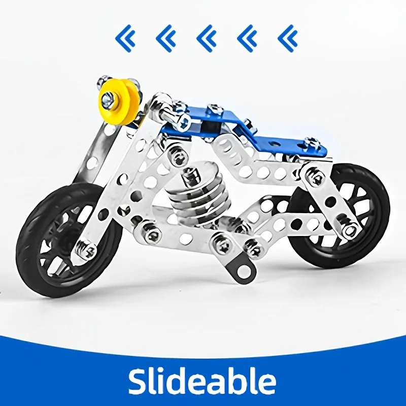 Erector 세트 오토바이, 어린이를 위한 줄기 빌딩 장난감, 금속 모델 키트, 5 가변 다중 모양 증기 교육(139PCS), 선물