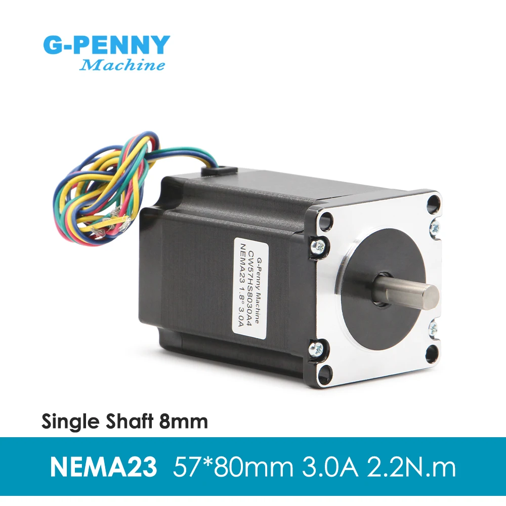 G-Penny NEMA23 Stepper Motor 22Kg.Cm 3A L=80mm D=8mm 315Oz-in 4 Lead for CNC Engraving Machine 3D Printer