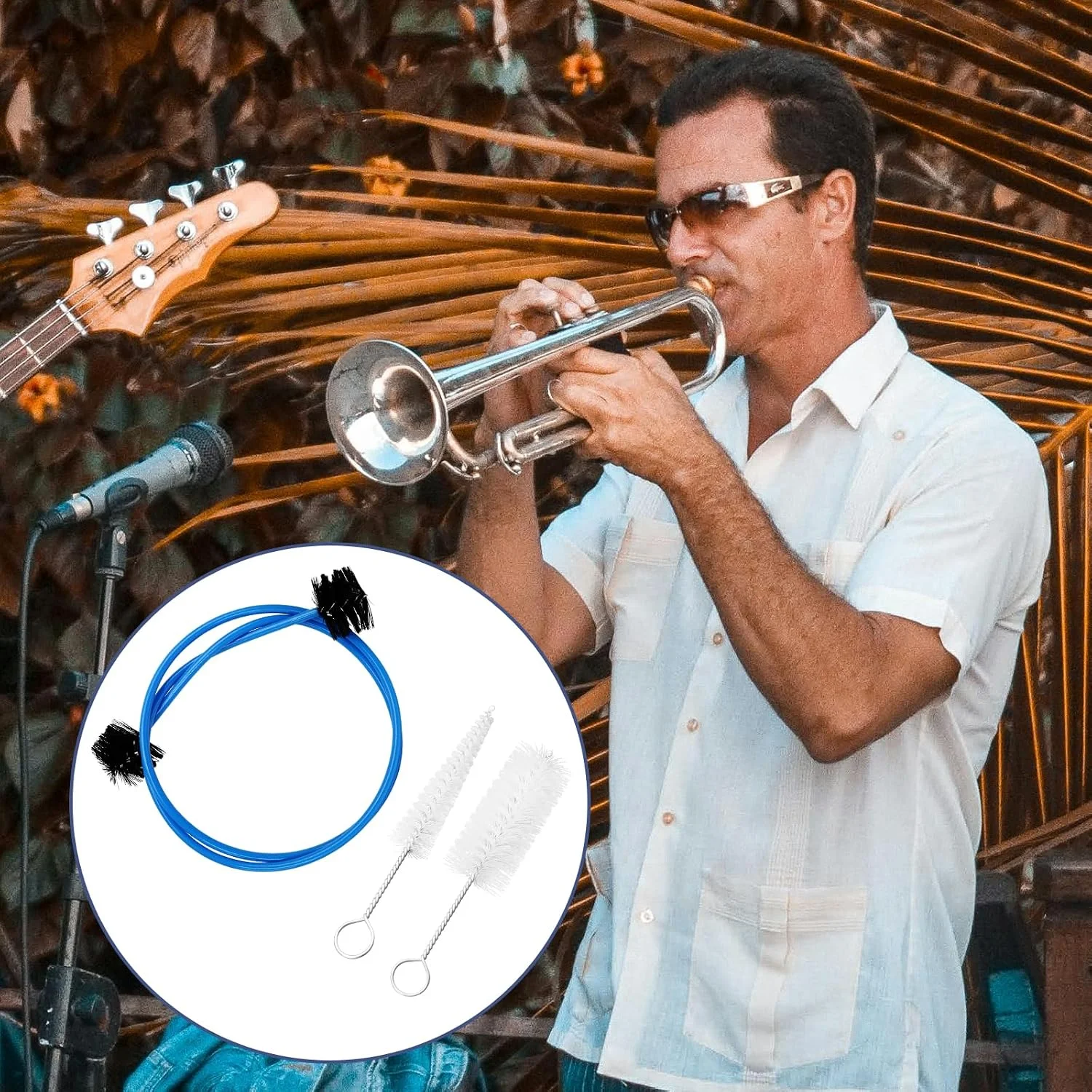 Brass Wind Instrument Maintenance Kit Flexible Snake Brushes Cork Grease Slide Valve Lubricant Oil Saxophone Clarinet Care Tool