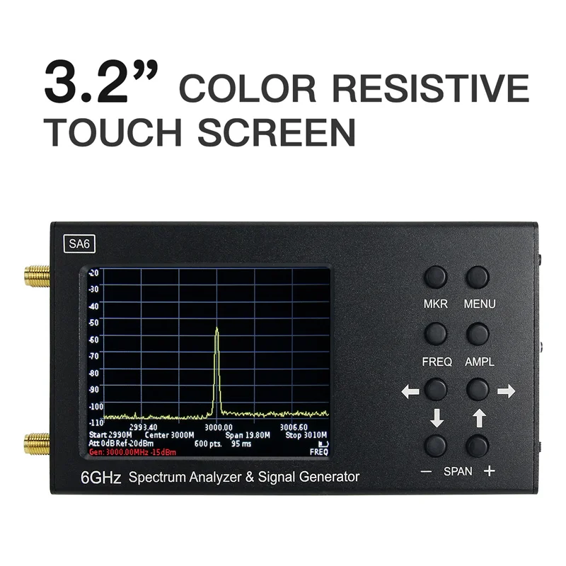 Imagem -02 - Analisador de Teste de Espectro Digital Portátil Touch wi fi rf Gain Band Antena Frequência Profissional Sa6