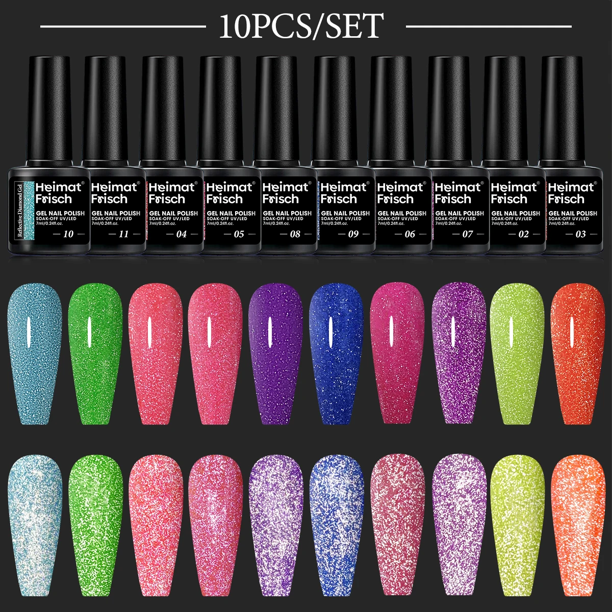 

Набор из 10-х элитных гель-лаков для ногтей с бриллиантами, набор для дизайна ногтей со светодиодной подсветкой для домашних салонов, без ароматизаторов, предметы первой необходимости для маникюра.