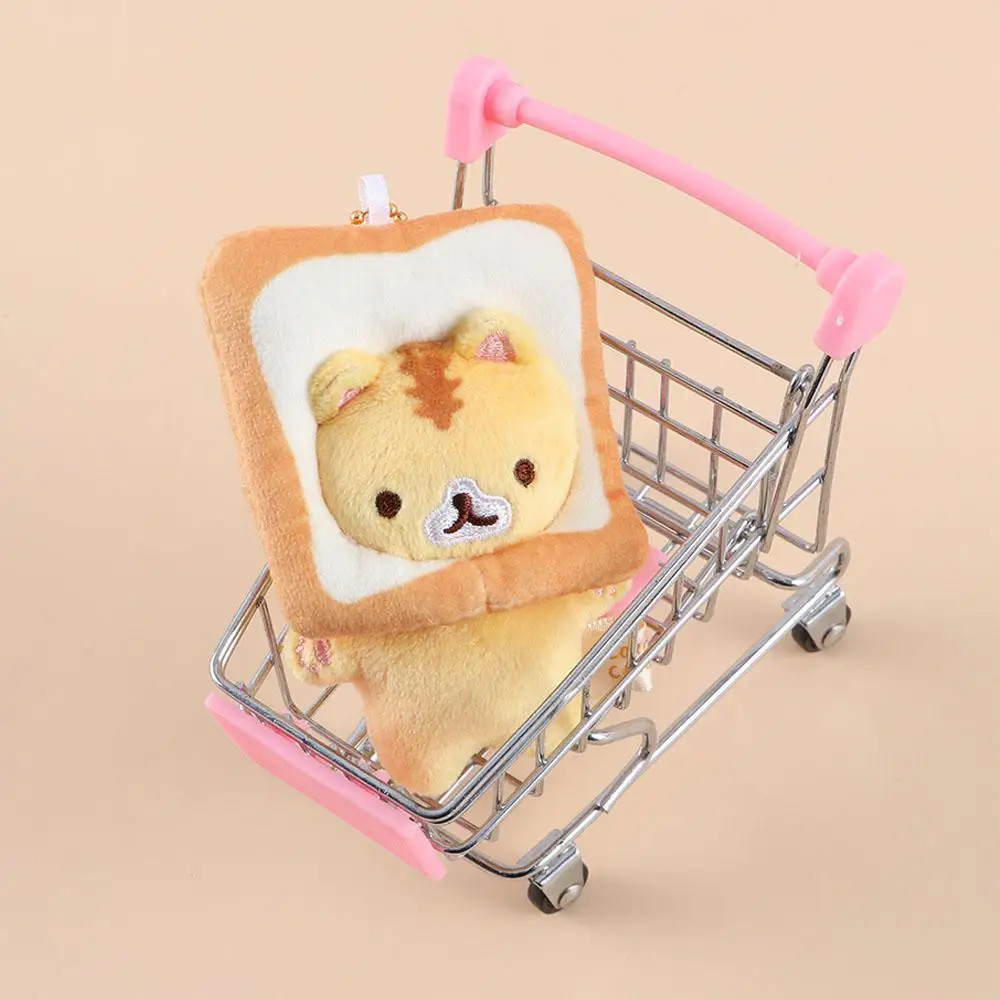 Cute Keyring Cartoon Anime Bag Decor Keychains Cat Plushie Cat Toast   Soft Stuffed Toys Bread Cat Pendent